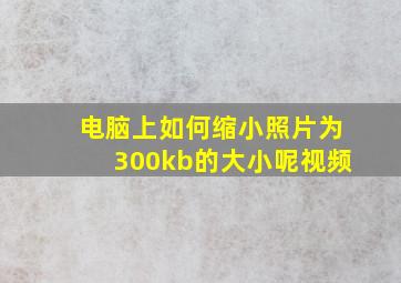 电脑上如何缩小照片为300kb的大小呢视频