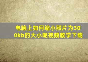 电脑上如何缩小照片为300kb的大小呢视频教学下载