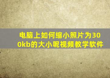 电脑上如何缩小照片为300kb的大小呢视频教学软件