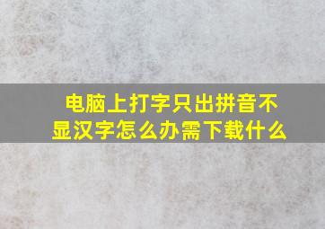 电脑上打字只出拼音不显汉字怎么办需下载什么