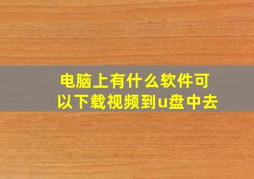 电脑上有什么软件可以下载视频到u盘中去