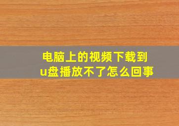 电脑上的视频下载到u盘播放不了怎么回事