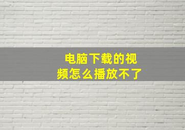 电脑下载的视频怎么播放不了