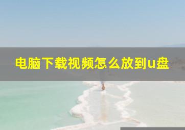 电脑下载视频怎么放到u盘