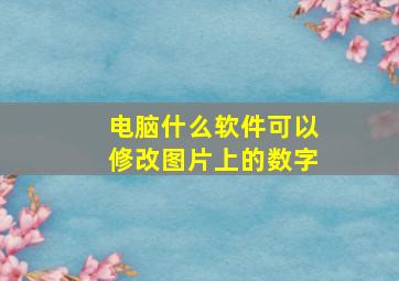 电脑什么软件可以修改图片上的数字