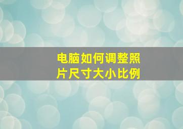 电脑如何调整照片尺寸大小比例