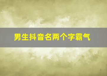 男生抖音名两个字霸气