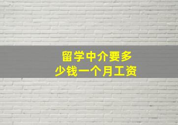 留学中介要多少钱一个月工资