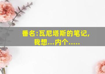 番名:瓦尼塔斯的笔记,我想...内个.....