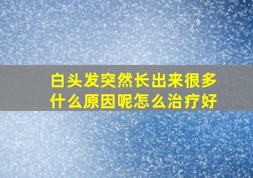 白头发突然长出来很多什么原因呢怎么治疗好