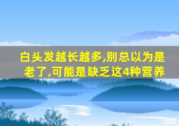 白头发越长越多,别总以为是老了,可能是缺乏这4种营养