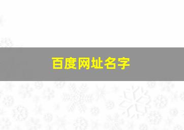 百度网址名字