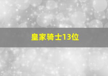 皇家骑士13位