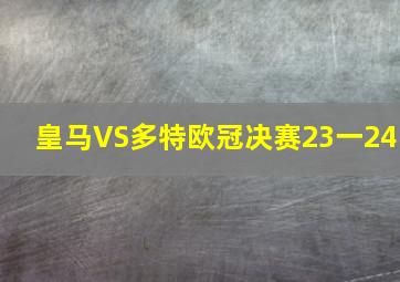 皇马VS多特欧冠决赛23一24