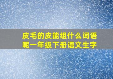 皮毛的皮能组什么词语呢一年级下册语文生字