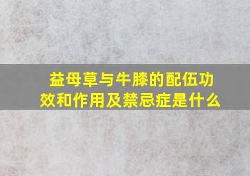 益母草与牛膝的配伍功效和作用及禁忌症是什么