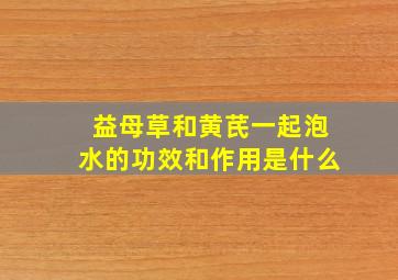 益母草和黄芪一起泡水的功效和作用是什么