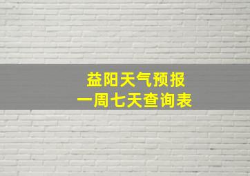 益阳天气预报一周七天查询表