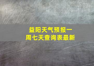 益阳天气预报一周七天查询表最新