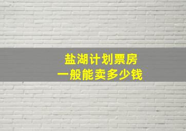 盐湖计划票房一般能卖多少钱