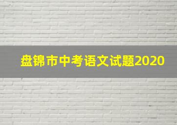 盘锦市中考语文试题2020