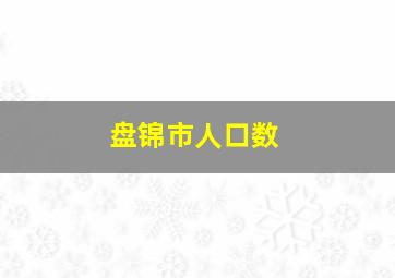 盘锦市人口数