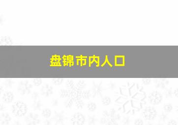 盘锦市内人口