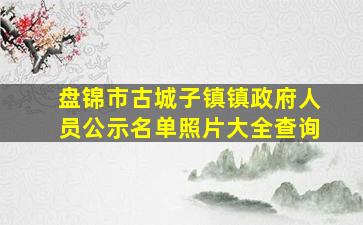 盘锦市古城子镇镇政府人员公示名单照片大全查询