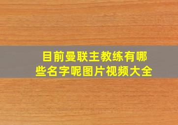 目前曼联主教练有哪些名字呢图片视频大全