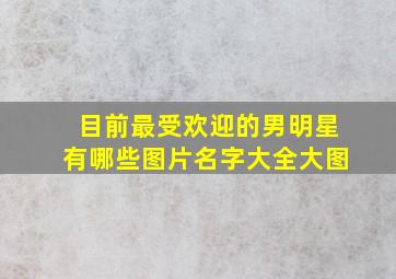 目前最受欢迎的男明星有哪些图片名字大全大图