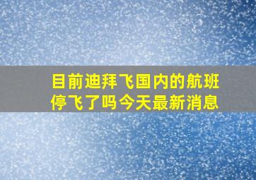 目前迪拜飞国内的航班停飞了吗今天最新消息