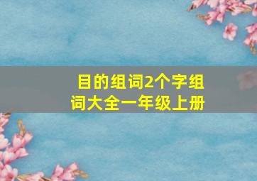 目的组词2个字组词大全一年级上册