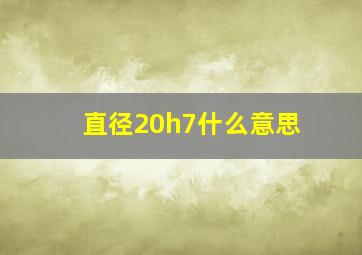 直径20h7什么意思