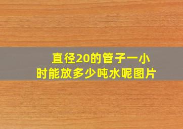 直径20的管子一小时能放多少吨水呢图片