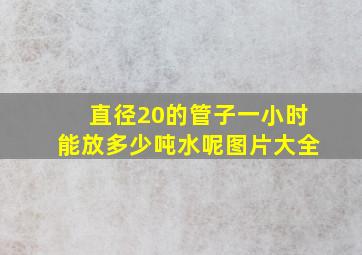 直径20的管子一小时能放多少吨水呢图片大全