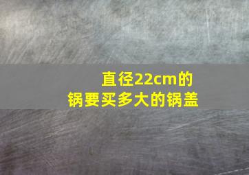 直径22cm的锅要买多大的锅盖