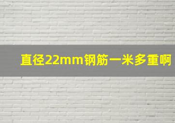 直径22mm钢筋一米多重啊