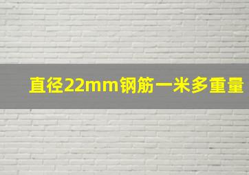 直径22mm钢筋一米多重量