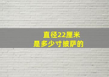 直径22厘米是多少寸披萨的