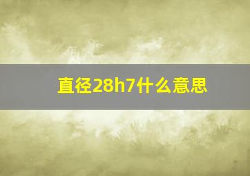 直径28h7什么意思