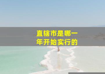 直辖市是哪一年开始实行的