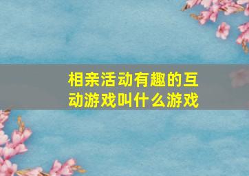 相亲活动有趣的互动游戏叫什么游戏