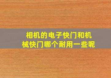 相机的电子快门和机械快门哪个耐用一些呢