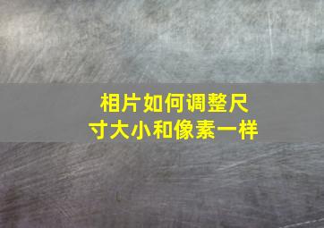 相片如何调整尺寸大小和像素一样