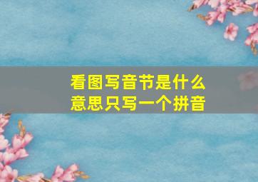 看图写音节是什么意思只写一个拼音