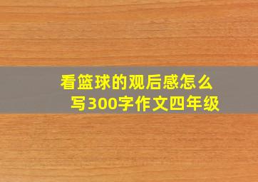 看篮球的观后感怎么写300字作文四年级