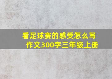 看足球赛的感受怎么写作文300字三年级上册