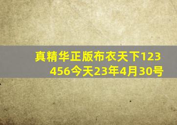 真精华正版布衣天下123456今天23年4月30号