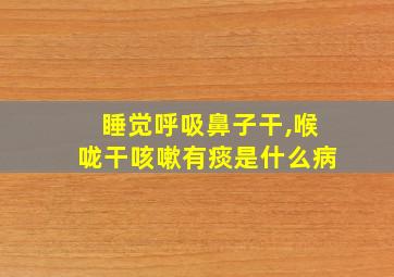 睡觉呼吸鼻子干,喉咙干咳嗽有痰是什么病