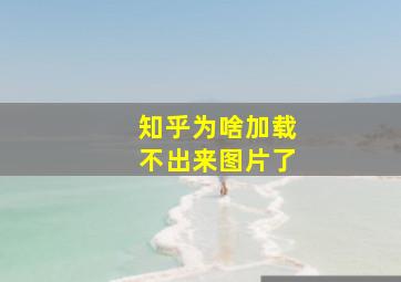 知乎为啥加载不出来图片了